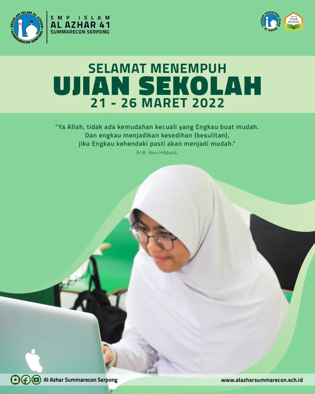 Selamat menempuh Ujian Sekolah 